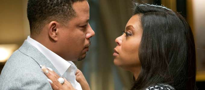 ***TV STILL DO NOT PURGE*** EMPIRE: Lucious (Terrence Howard, L) and Cookie (Taraji P. Henson, R) share a moment in the "Our Dancing Days" episode airing Wednesday, Feb. 18 (9:01-10:00 PM ET/PT) on FOX. ©2014 Fox Broadcasting Co. CR: Chuck Hodes/FOX