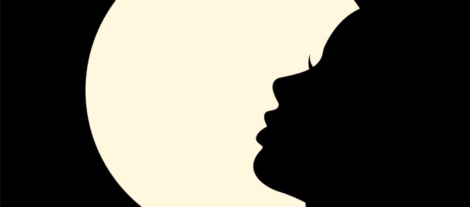 Female silhouette on a white background. Vector illustration.